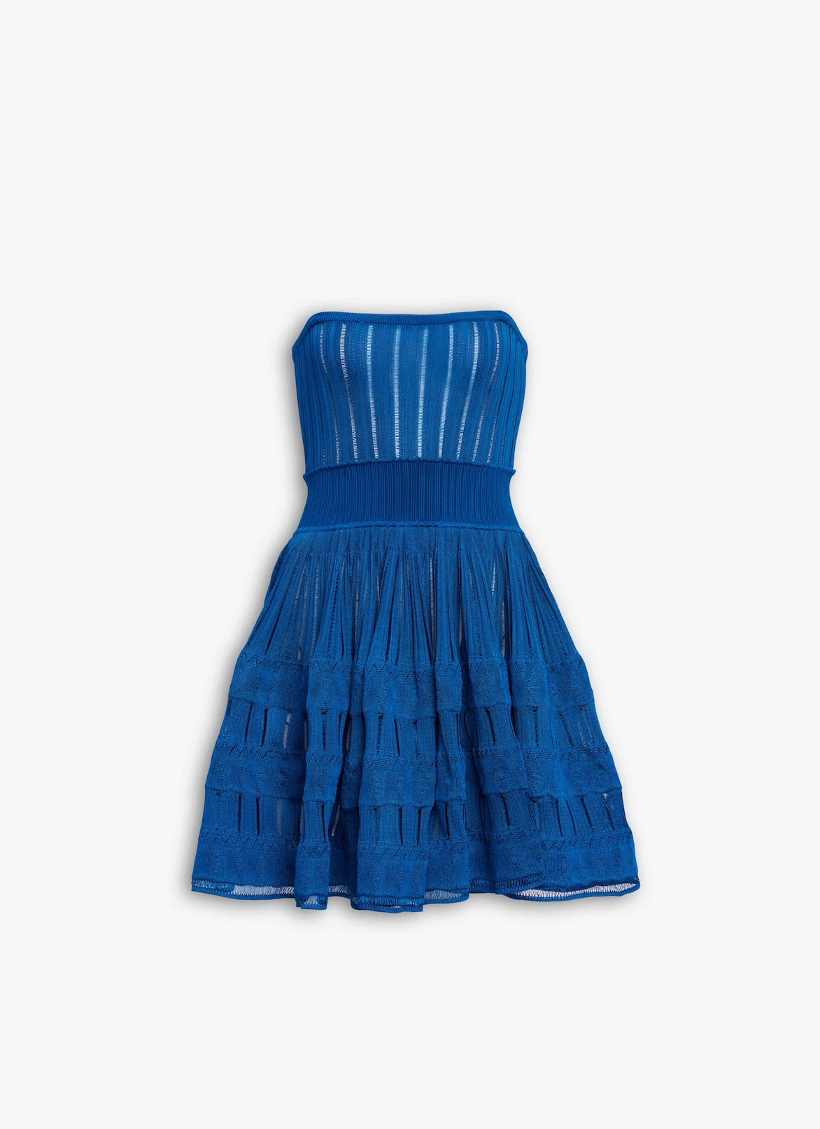 CRINOLINE KNIT DRESS ALAÏA BLUE DUCK CRINOLINE KNIT DRESS